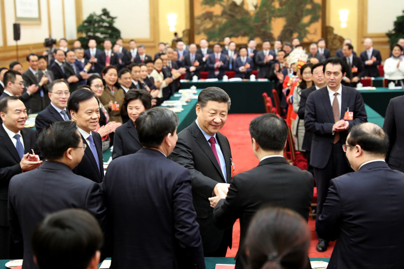 3月10日，中共中央总书记、国家主席、中央军委主席习近平参加十三届全国人大一次会议重庆代表团的审议。